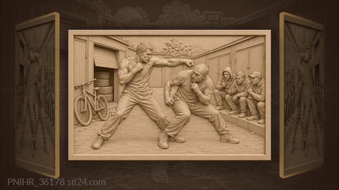 Street fight in back alley 3d STL model