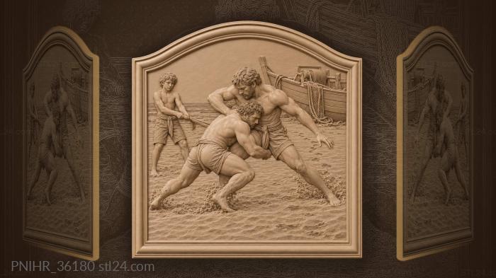 Beach wrestling summer heat action 3d STL model