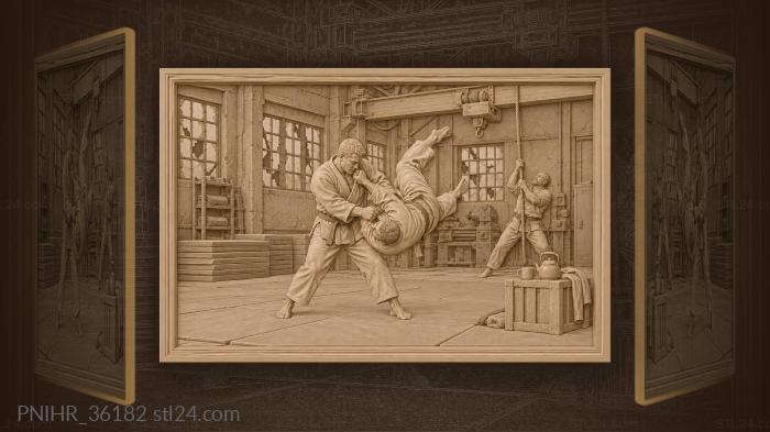 Judo throw in old workshop 3d STL model