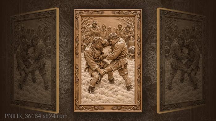 Winter sambo duel snowy spectators 3d STL model