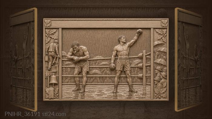 Fighter raises his glove after the round 3d STL model