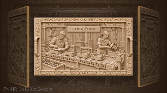 Assembly line workers in action 3d STL model