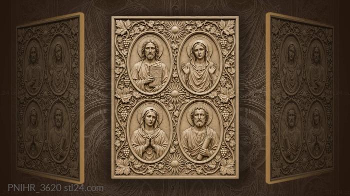 Saints with vines and sunbursts 3d STL model