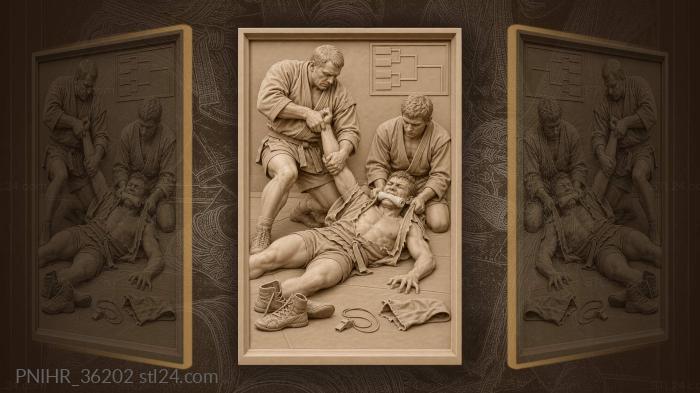 Coach braces his foot and resets shoulder 3d STL model