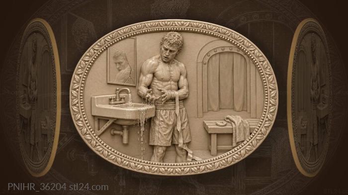 Boxer at the sink after fight 3d STL model