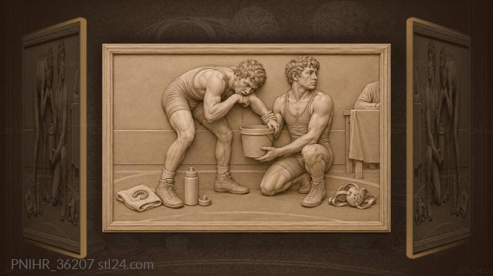 Wrestler’s grit after tough match 3d STL model