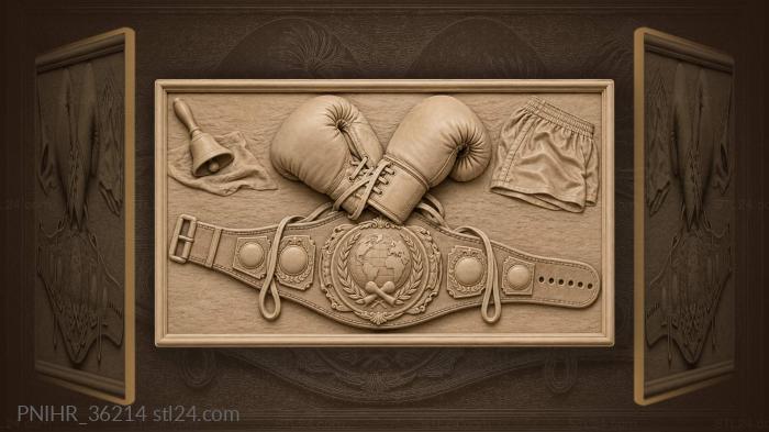 Boxing belt gloves bell shorts 3d STL model