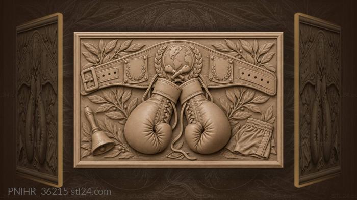 Boxing belt gloves champion inscription 3d STL model