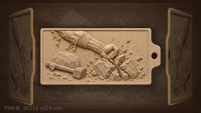 Strength breaks stone into fragments 3d STL model
