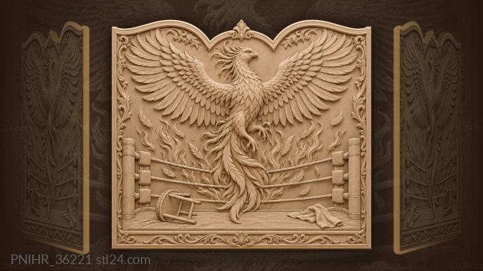 Phoenix rising from circus ring 3d STL model