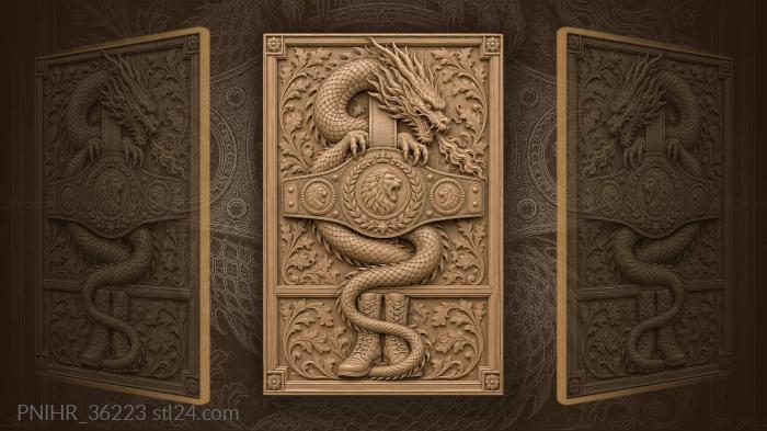Dragon coiled around champion’s belt 3d STL model