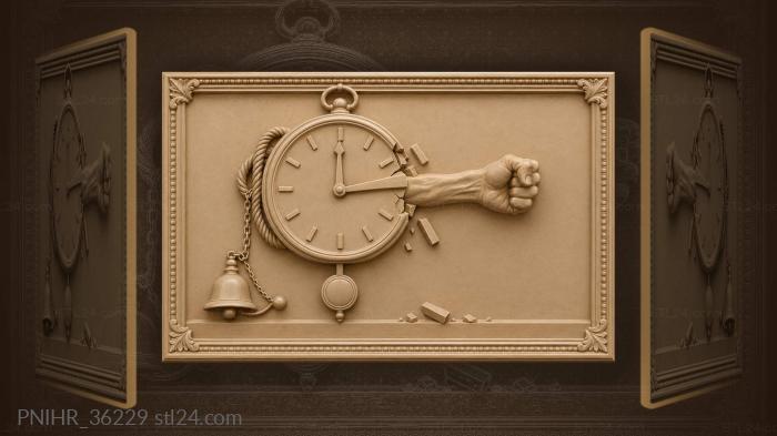 Time strikes without gloves clock 3d STL model