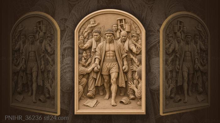 Ring walk with excited crowd 3d STL model