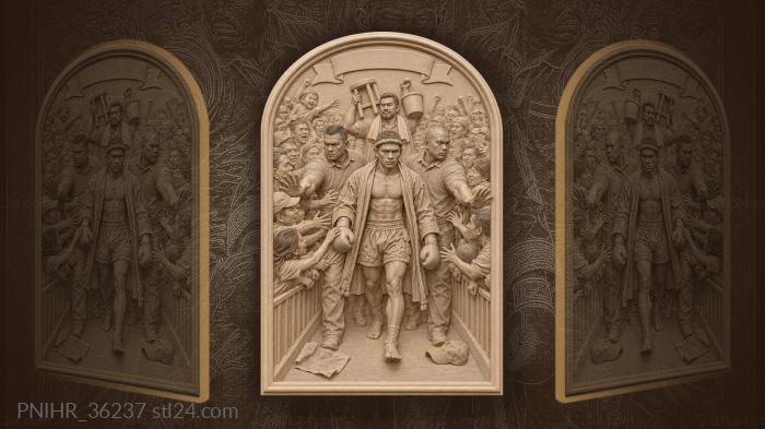 Muay thai fighter entering the ring 3d STL model