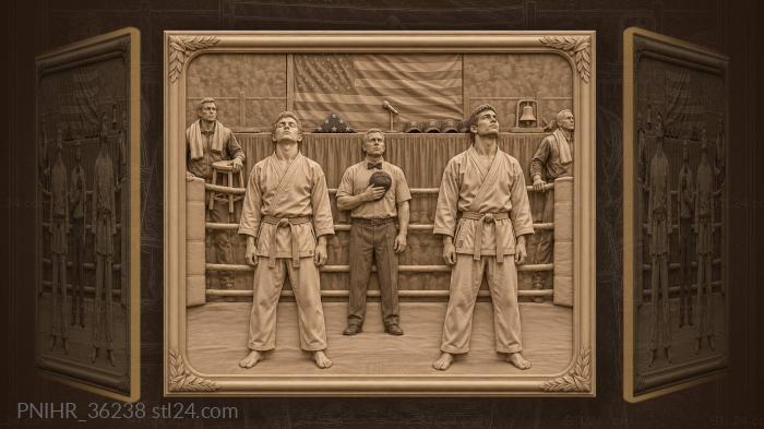 Karate match national anthem respect fight 3d STL model