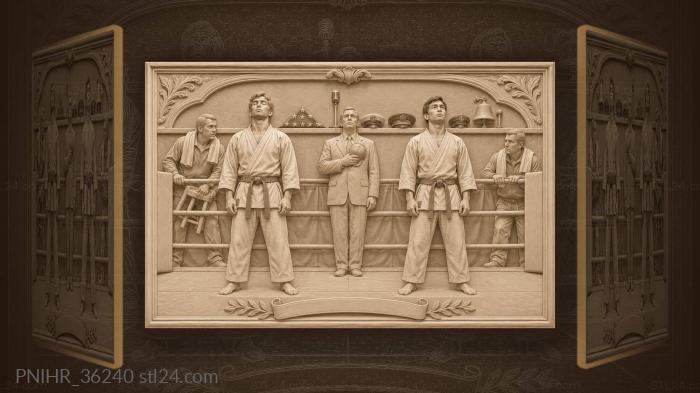 Karate match national anthem moment 3d STL model