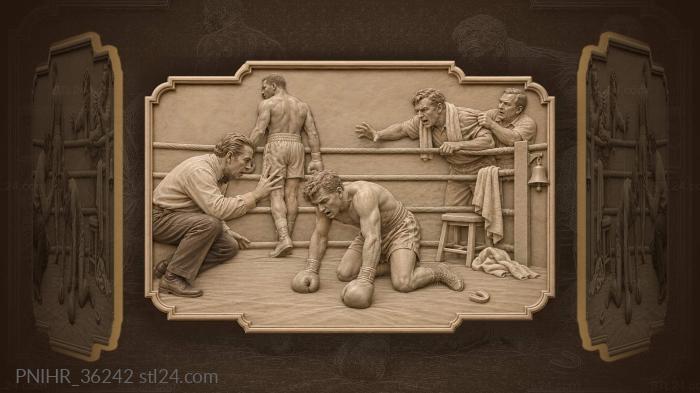 Boxer down referee counts ten 3d STL model