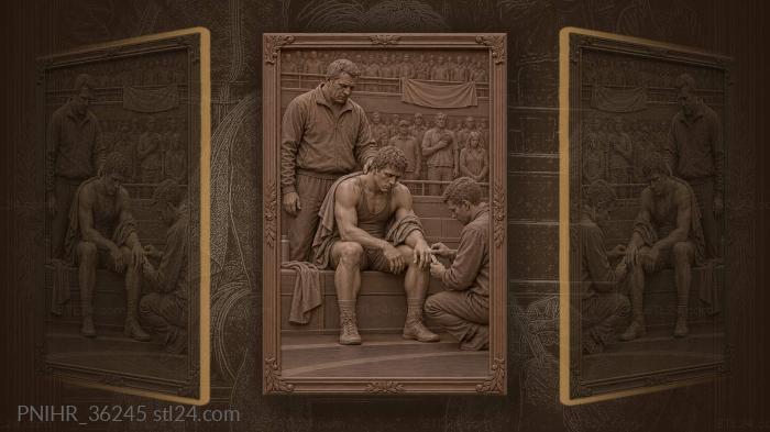 Cornerman unwinds tape after defeat 3d STL model