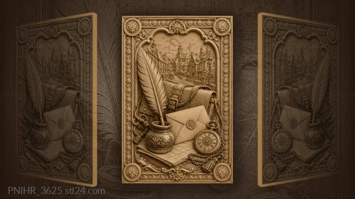 Old town post and time 3d STL model