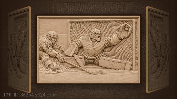 Goaltender snatches the shot above goal 3d STL model