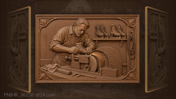 Sharpener honing a vintage skate 3d STL model