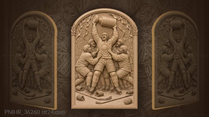 Hockey captain celebrates winning championship 3d STL model