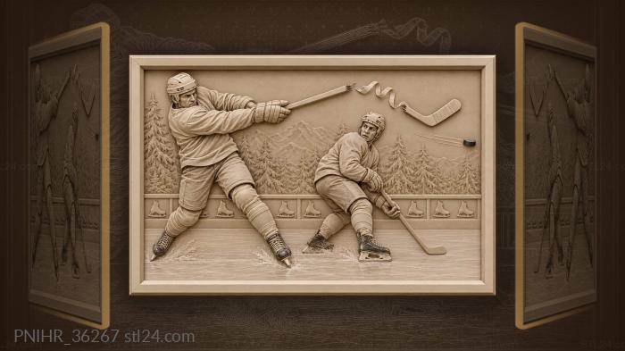 Broken stick powerful hockey shot 3d STL model
