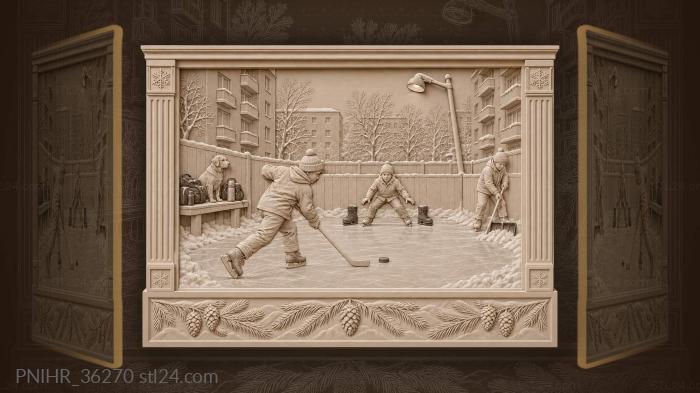 Shooter fires the puck at a boot goal 3d STL model