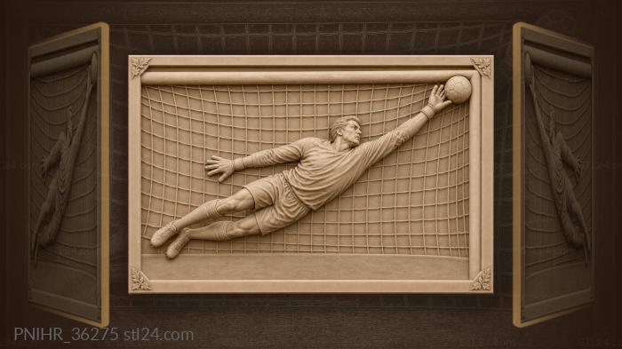Diving goalkeeper saves the goal 3d STL model