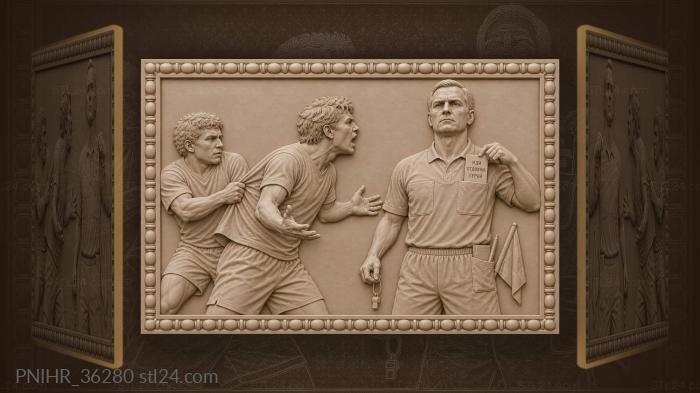 Red card dramatic football moment 3d STL model