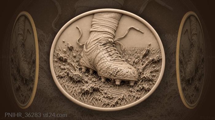 Mud erupts beneath a football boot 3d STL model