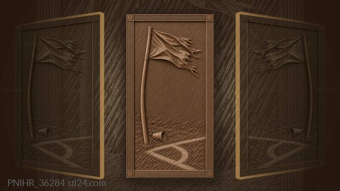Corner flag whips across rainbound pitch 3d STL model