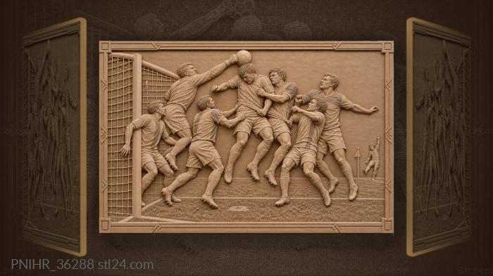 Goalkeeper punches ball above the scrum 3d STL model