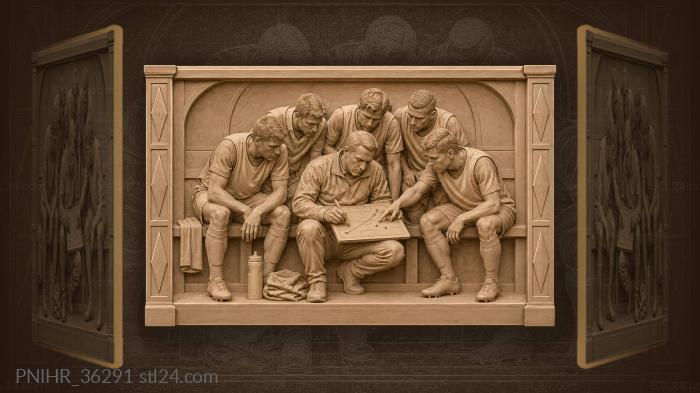 Football coach tactics session players 3d STL model
