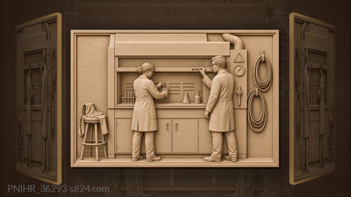 Lab work airflow fume hood 3d STL model