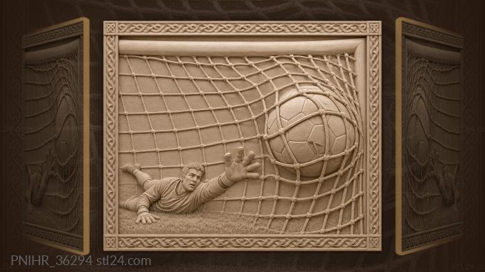 Goal scored net bursting ball 3d STL model