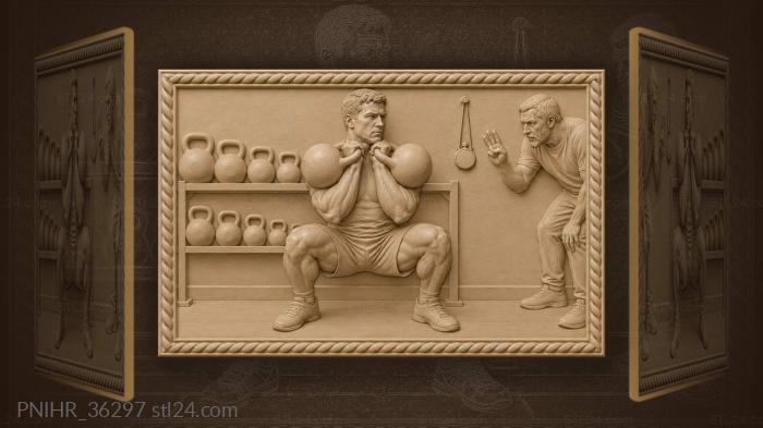 Weightlifter preparing for the jerk 3d STL model