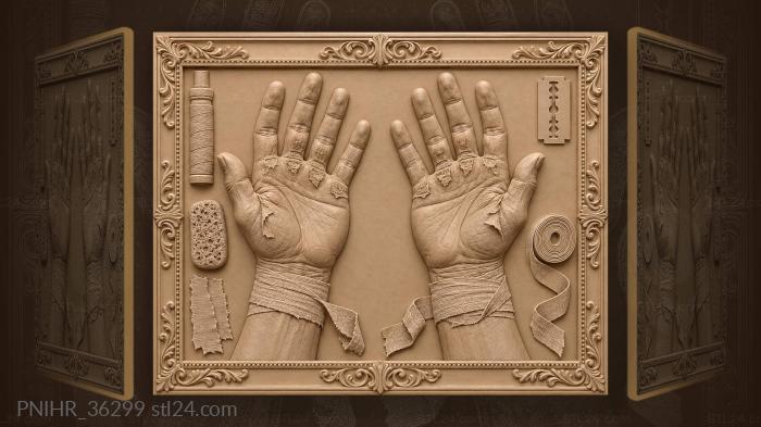 Athlete pins torn tape with one thumb 3d STL model