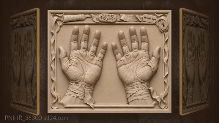 Fighter catches loose wrapping between callused palms 3d STL model
