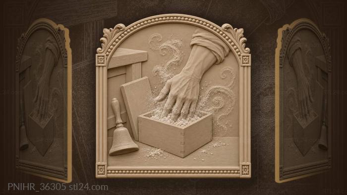 Chalk dust magical hand bloom 3d STL model