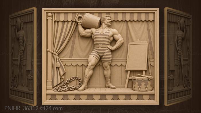 Strongman shoulders a giant kettlebell 3d STL model