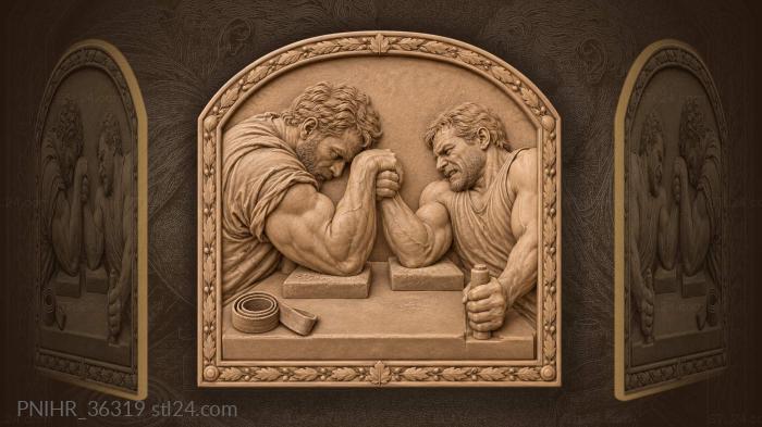 Arm wrestling intense struggle power 3d STL model