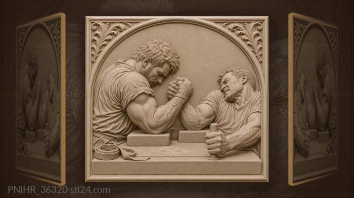 Arm wrestling strength and struggle 3d STL model
