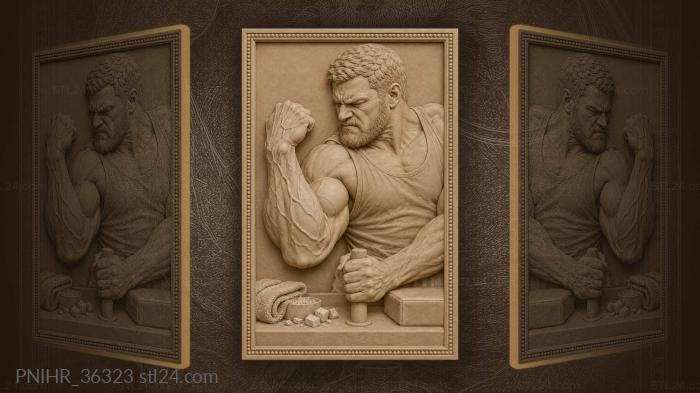 Powerful grip intense athletic struggle 3d STL model