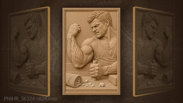 Strength tension athletic struggle power 3d STL model