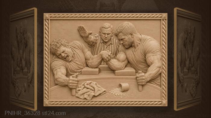 Wrestling hold break intense moment 3d STL model