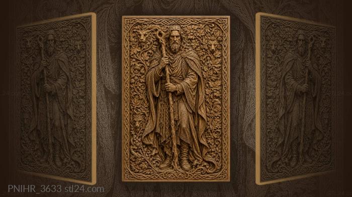 Staff bearer among hidden animal faces 3d STL model