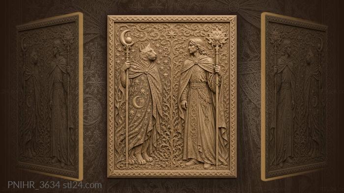 Guardian of starry nights and staff 3d STL model