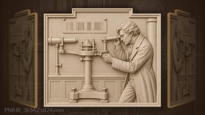 Physicist turning prism table screw · Thomas Young 3d STL model