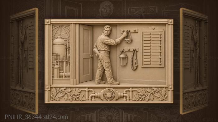 Worker leaves goggles beside the checklist 3d STL model